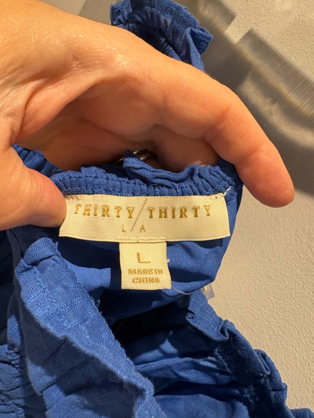 THIRTY/THIRTY Blue Smocked dress